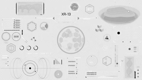 Animated set of HUD elements for high-tech interface Видео 293876371