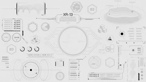 Animated set of HUD elements for high-tech interface 스톡 동영상 303781137