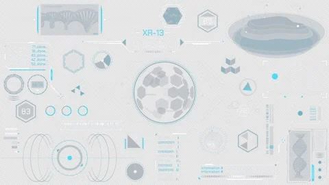 Animated set of HUD elements for high-tech interface Stock Footage 306264453