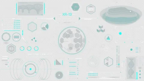 Animated set of HUD elements for high-tech interface Stock Footage 313455107