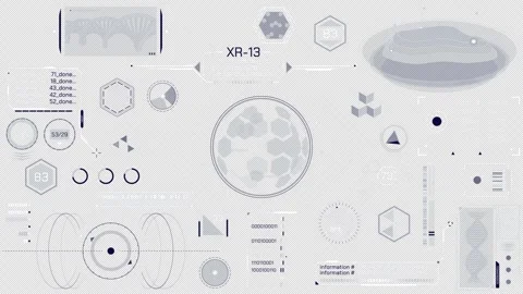 Animated set of HUD elements for high-tech interface Stock Footage 314200900