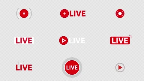 Animated Set of Live Streaming Broadcast... | Stock Video | Pond5