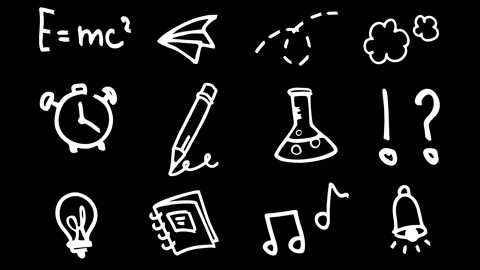 Animated Set of School Doodle Icons Stock Footage 280141145