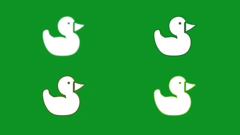 Animated set of simple white rubber duck icons appearing on green screen ba.. Stock Footage 346499182