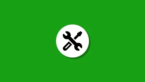 Animated settings icon appears on a green screen background with subtle motio Stock Footage 327762390