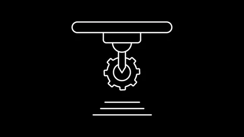 Animated Settings Icon icons in thin line style Stock Footage 314337627