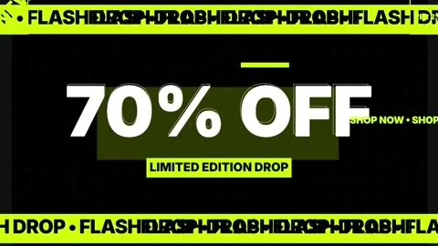 Animated Seventy Percent Off Limited Edition Flash Sale Promotion Illustration Stockbeeldmateriaal 333051671