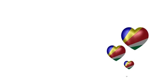 Animated Seychelles Flags in heart shape. Flags fly one after the other. Stock Footage 149749531