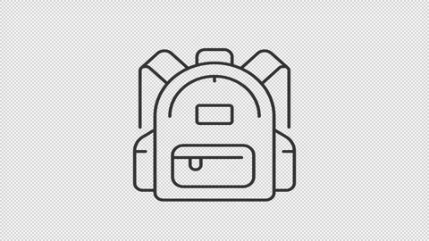 Animated shaking backpack line icon Stock Footage 340282524