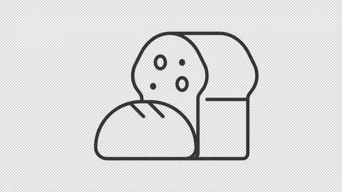 Animated shaking bread slice line icon Stock Footage 307920068
