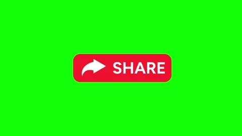 Animated Share Button Green Screen Overlay Stock Footage 313173667