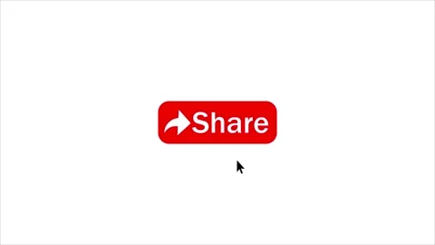 Animated share button on white background,Click on share button. Stock Footage 310595572