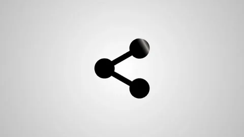 Animated share icon on a clean white background, representing connection an.. Stockbeeldmateriaal 346496346