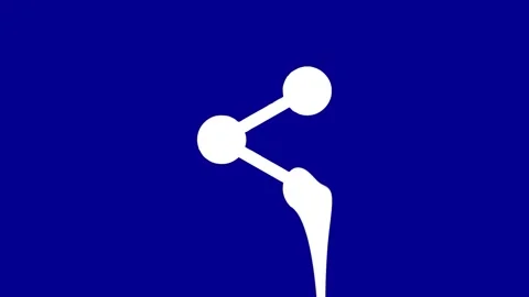 Animated share icon morphs into a paint brush on blue background Video stock 327761851