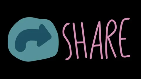 Animated "Share" text with an icon Stock-Footage 312664112