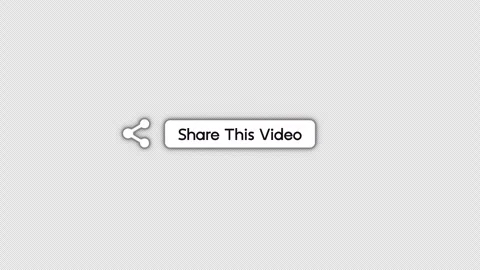 Animated Share This Video Button with Cursor Interaction with Glitch Effect on Stock Footage 341324989