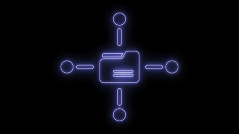 Animated shared folder icon 4K Stock Footage 104018006