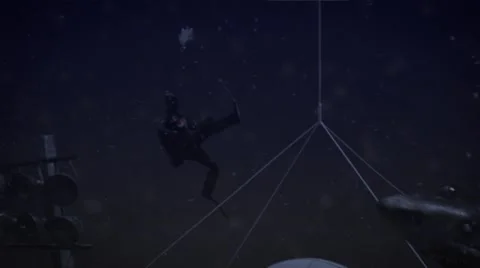 Animated shark attacking the diver underwater 스톡 동영상 67554260