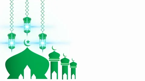 Animated sharp dome mosque background on the side Stock Footage 242851290