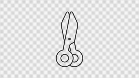 Animated sharp moving scissors line icon Vídeos de archivo 340282460