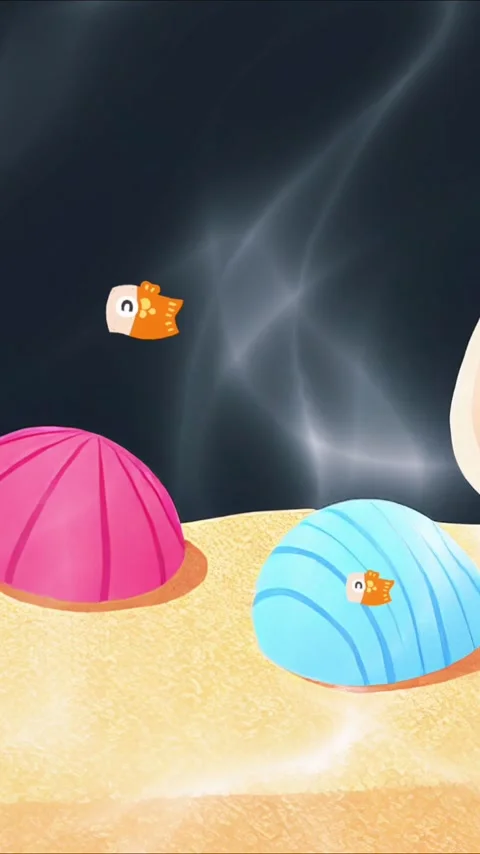 Animated shell sky in a simple design Stock Footage 303952008