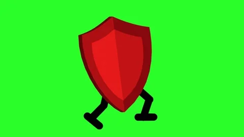 Animated Shield Character Running for Protection Concept Stock Footage 317244289