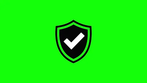 Animated shield check mark on green screen background Stock Footage 342342558