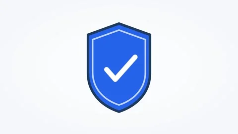 Animated shield with checkmark cybersecurity, horizontal 16:9 seamless loop HD Stock Footage 345161130
