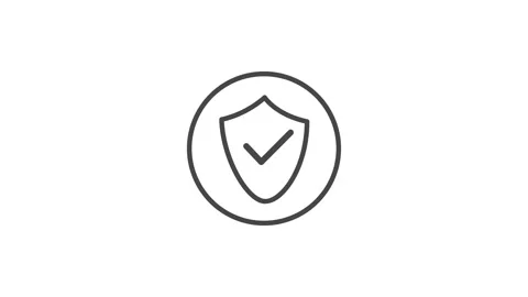 Animated shield icon with a check mark Stock Footage 329352007