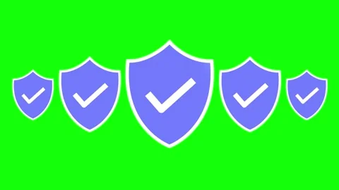Animated Shield protection with check mark icon on green screen Stock Footage 306637632