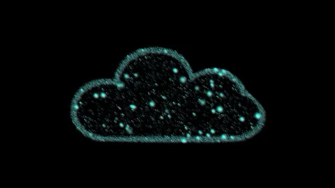 Animated shimmering cyan cloud particles for digital data network and inter.. Video stock 313430628