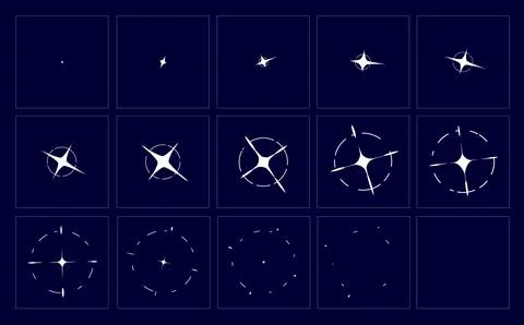 Animated shine effect, animation of blast fx game Stock Illustration