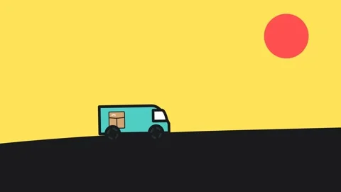 Animated Shipping Process From Conveyor Belt To Home Delivery Video stock 341755867