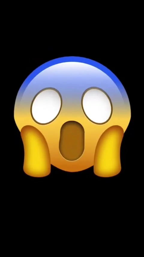 Animated shocked emoji face loop with color change Stock Footage 329406090