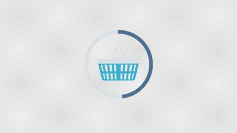 Animated Shopping Basket Loading Progress Stock Footage 303289944