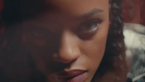 Animated shot of multiple faces of a dark skinned girl posing. Stock Footage 266999815