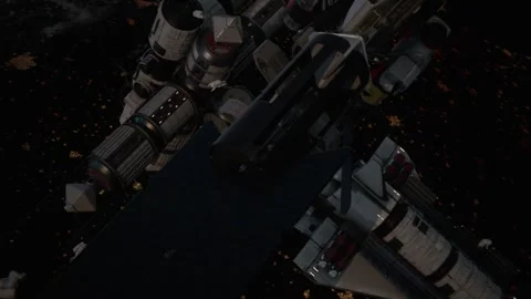 Animated shot of the orbiting space station Stock Footage 260600066