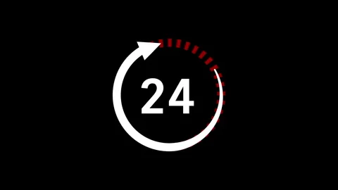 Animated sign for 24/7 availability, work, help... Stock Footage 263152854