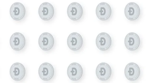 Animated Silver Coin Dash Video Seamless Pattern Background. 4k Stock Footage 157787561