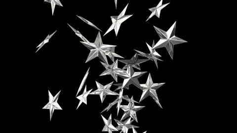 Animated silver stars exploding and flying toward camera in slow motion Vídeos de archivo 85667586