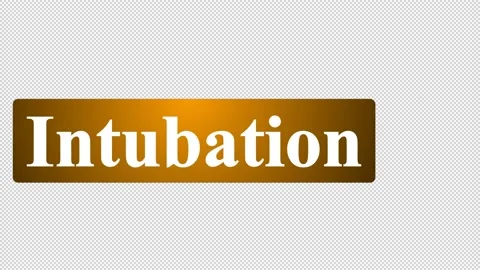 Animated simple and clean lower third with written Intubation in gold colors, Stock Footage