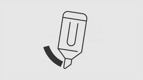 Animated simple highlighter line icon Stock Footage 340282485