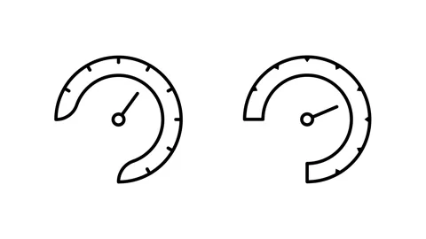 Animated Simple Speedometer Icon with Two Variations on White and Green Видео 334902972