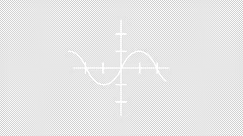Animated sine function graph white icon Stock Footage 296631661