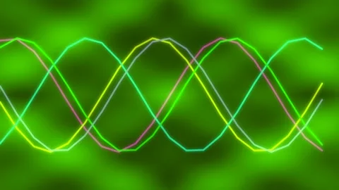 Animated sine wave graphic equalizer frequency visualization loop Stock Footage 336508106