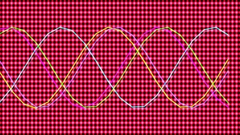 Animated sine wave pattern on pink grid background, abstract equalizer moti.. Stock Footage 336267748