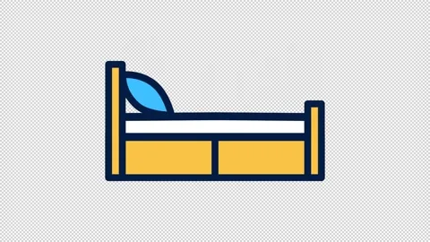 Animated single bed color icon Stock Footage 232614282