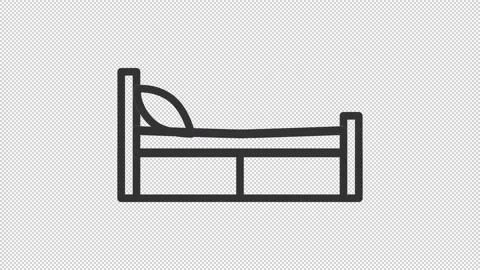 Animated single bed linear icon Stock Footage 231571344