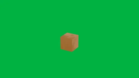 Animated single cargo box on green screen or chroma key. 3D cargo box. Vidéo 255105031