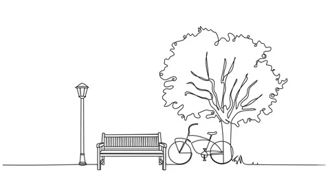 animated single line drawing of bench un... | Stock Video | Pond5